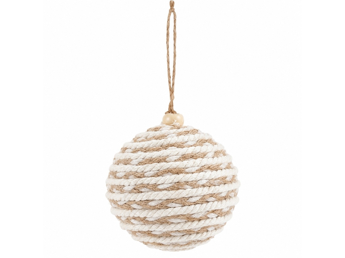 Chaberlu Bolas De Natal Trançadas Em Juta E Algodão Para Decoração De Árvore De Natal, Para Pendurar, 8 Cm (3,15 Polegadas)