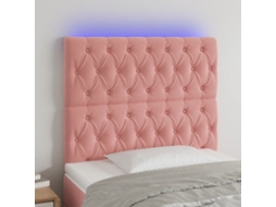 Cabecero con luces LED, terciopelo, 100x7x118/128 cm, rosa