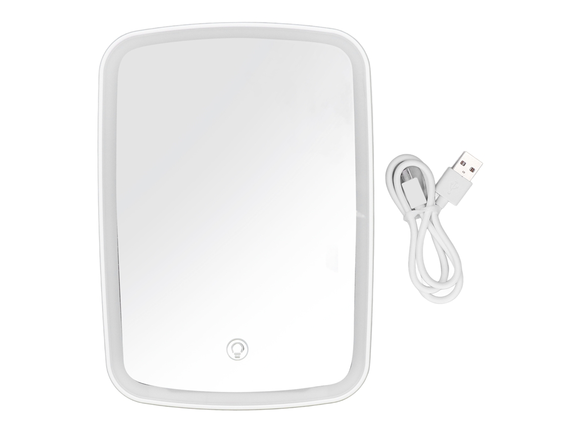 Espelho de Maquiagem Portátil Iluminado Led 3 Cores Recarregável 2400mah Touch Dimming | S/MARCA