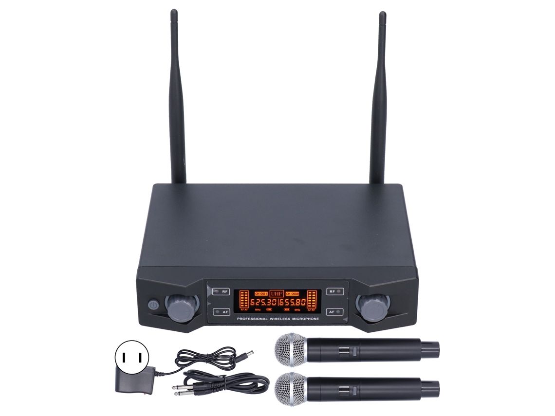 Microfone Sem Fio LAXISCREED 1 Transmissor 2 Receptores Uhf