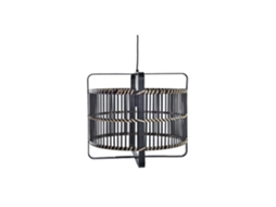 Luminária de Teto em Bambu Preto, 40x40x35cm ALEXANDRA HOUSE LIVING