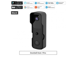Tuya Smart Video Campainha Wifi 1080P Casa Sem Fio Video Porteiro Bidirecional Campainha Detecção de Movimento Pir Câmera Ip Preto