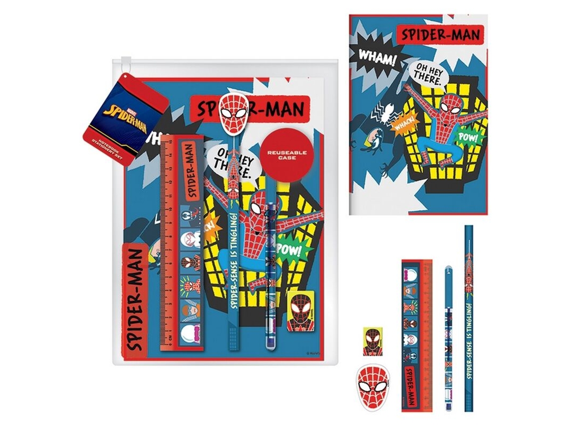 Set De Papeleria Com Caderno Spider-man Bocetos
