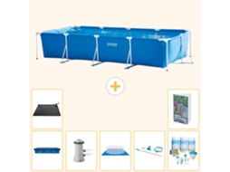 Intex Piscina Com Estrutura Retangular - 450x220x84 Cm - 8-peças S20061