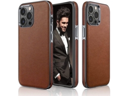 Capa para Iphone 13 Pro Max, Slim, Clássica, de Couro Vintage Marrom, Proteção de Câmera e Tela