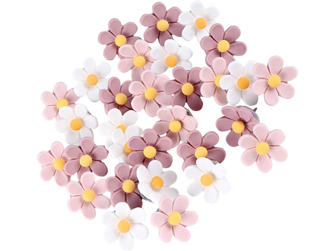 Alfinetes De Parede Tridimensionais Em Formato Flor Da Amosfun, Design Realista, 50 Peças De Plástico E Metal Para