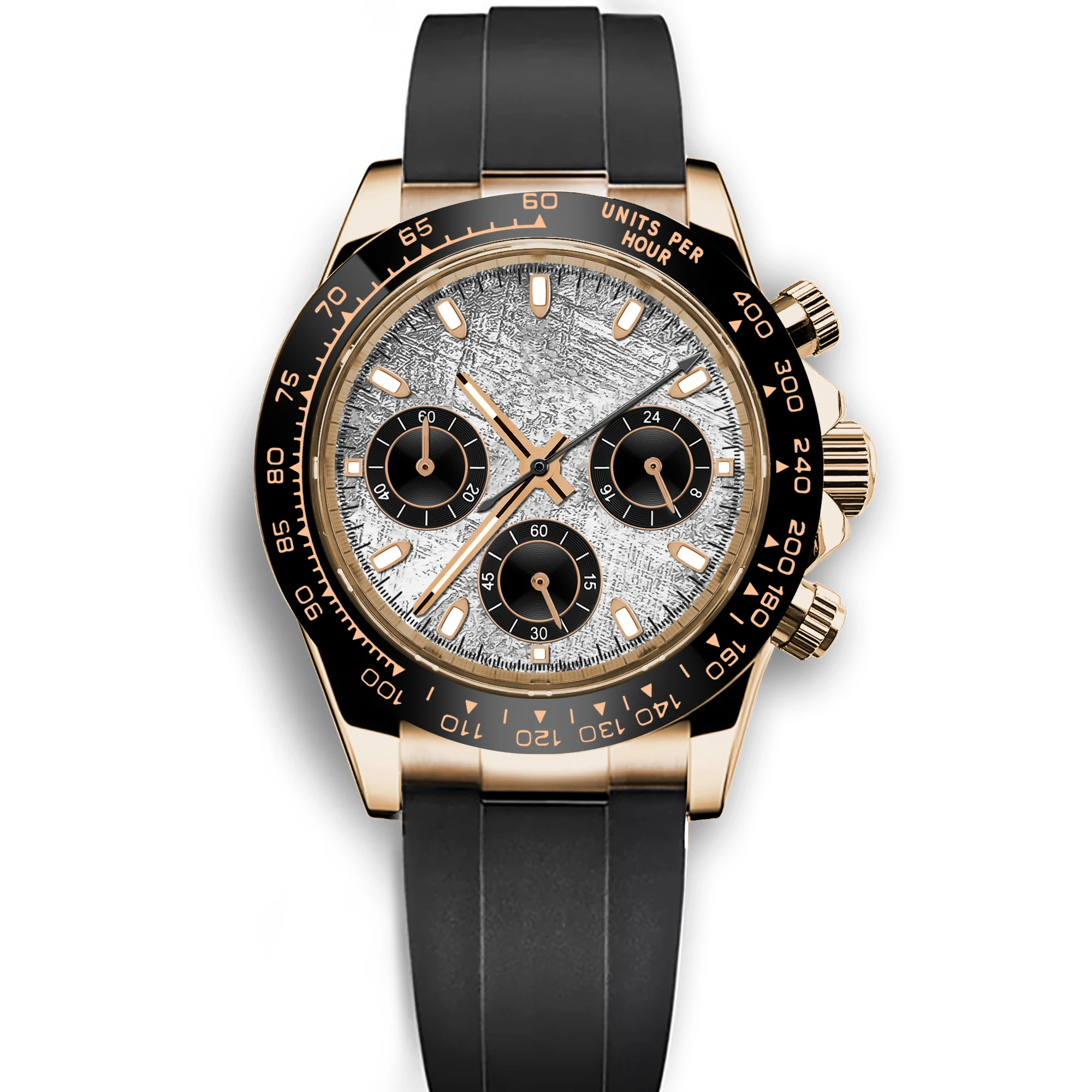 Relógio Masculino De Quartzo De 39 Mm (preto), Cristal De Safira E Pulseira De Aço Inoxidável, Modelo Esportivo.