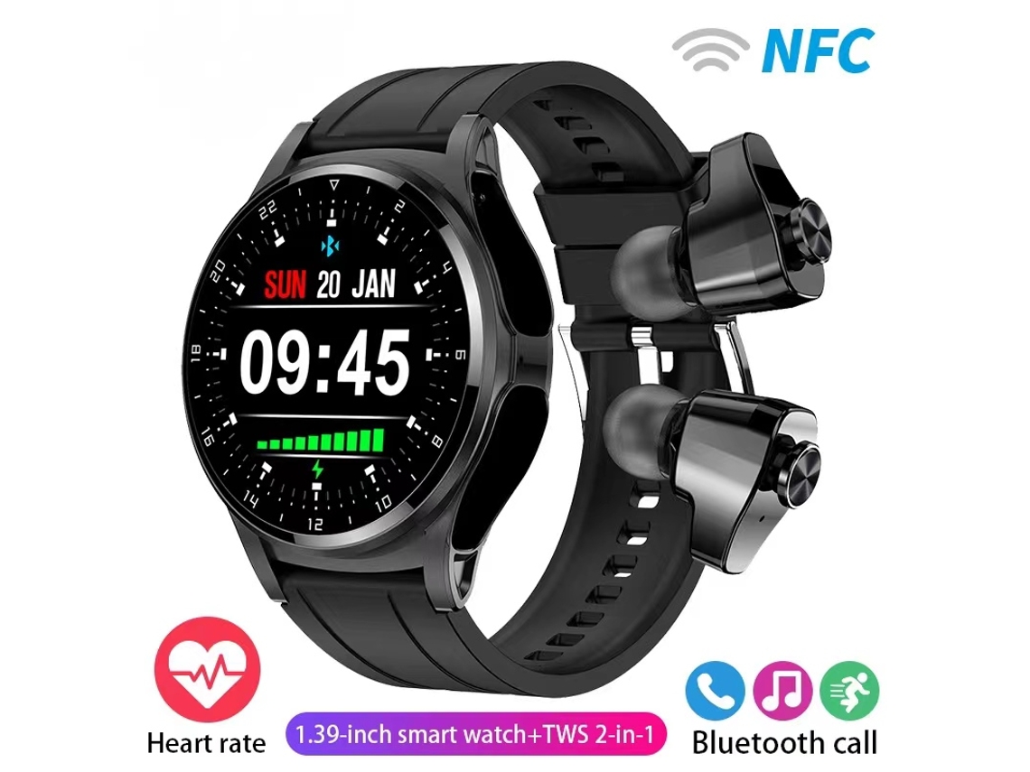 Smart Watch Dinâmico Do Oxigênio no Sangue Da Frequência Cardíaca Preto GODTVAGT