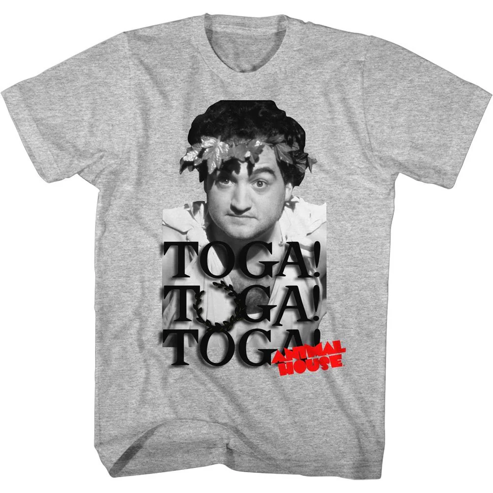 Unisex Adult T-shirt Rockinstone Animal House Movie Toga Party Heather Gray Sizel