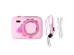 Ventilador Portátil de Pescoço Usb Rosa Câmera Mini