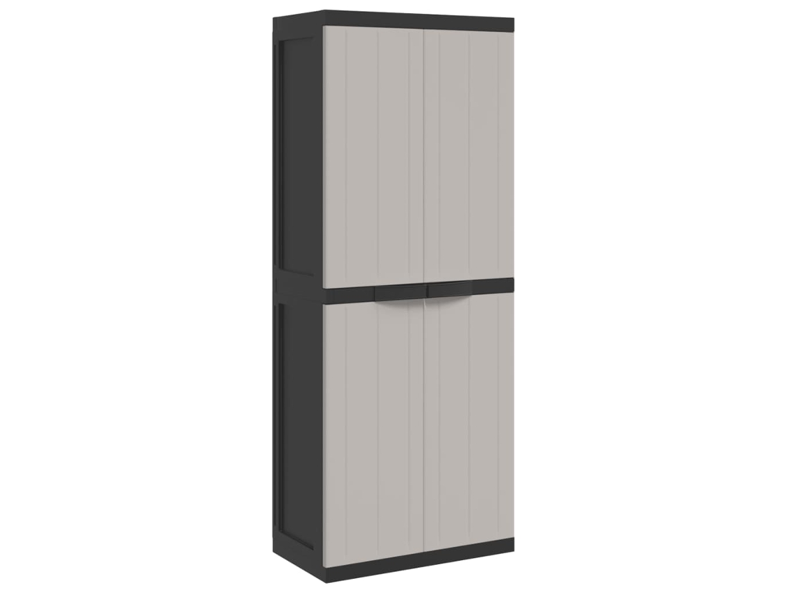 Outdoor Storage Cabinet, Outdoor Storage Cabinets Vidaxl Cinzeto Polipropileno (65 X 37 X 165 Cm (31 X 31 Cm))