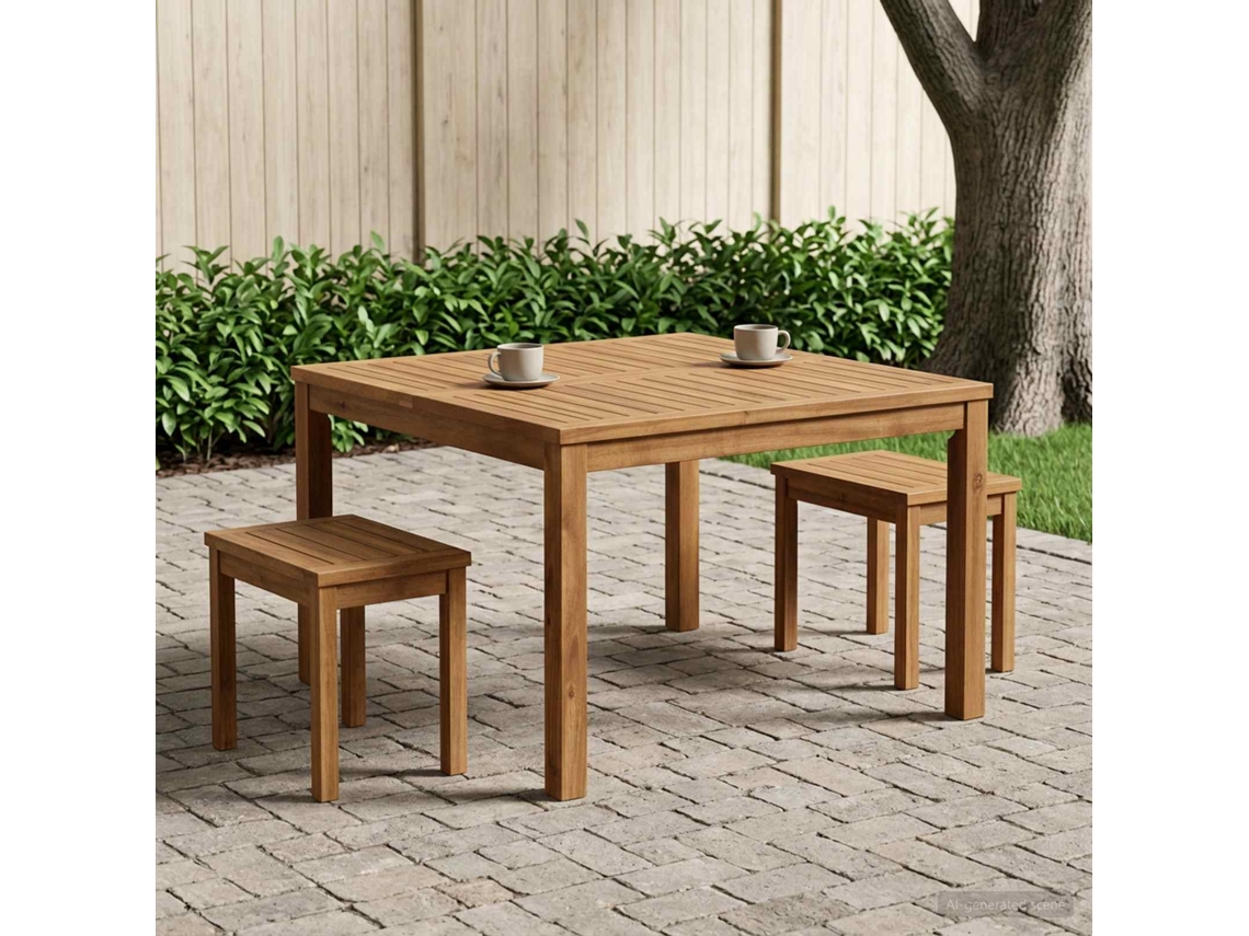 Vidaxl Mesa De Centro Natural 80 X 80,5 X 45 Cm