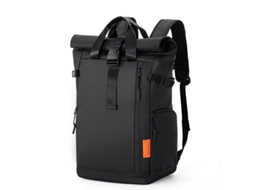 Mochila De Alças Dobradas Preta Unissex Grande Capacidade Viagem Outdoor Trabalho Notebook Sfushos