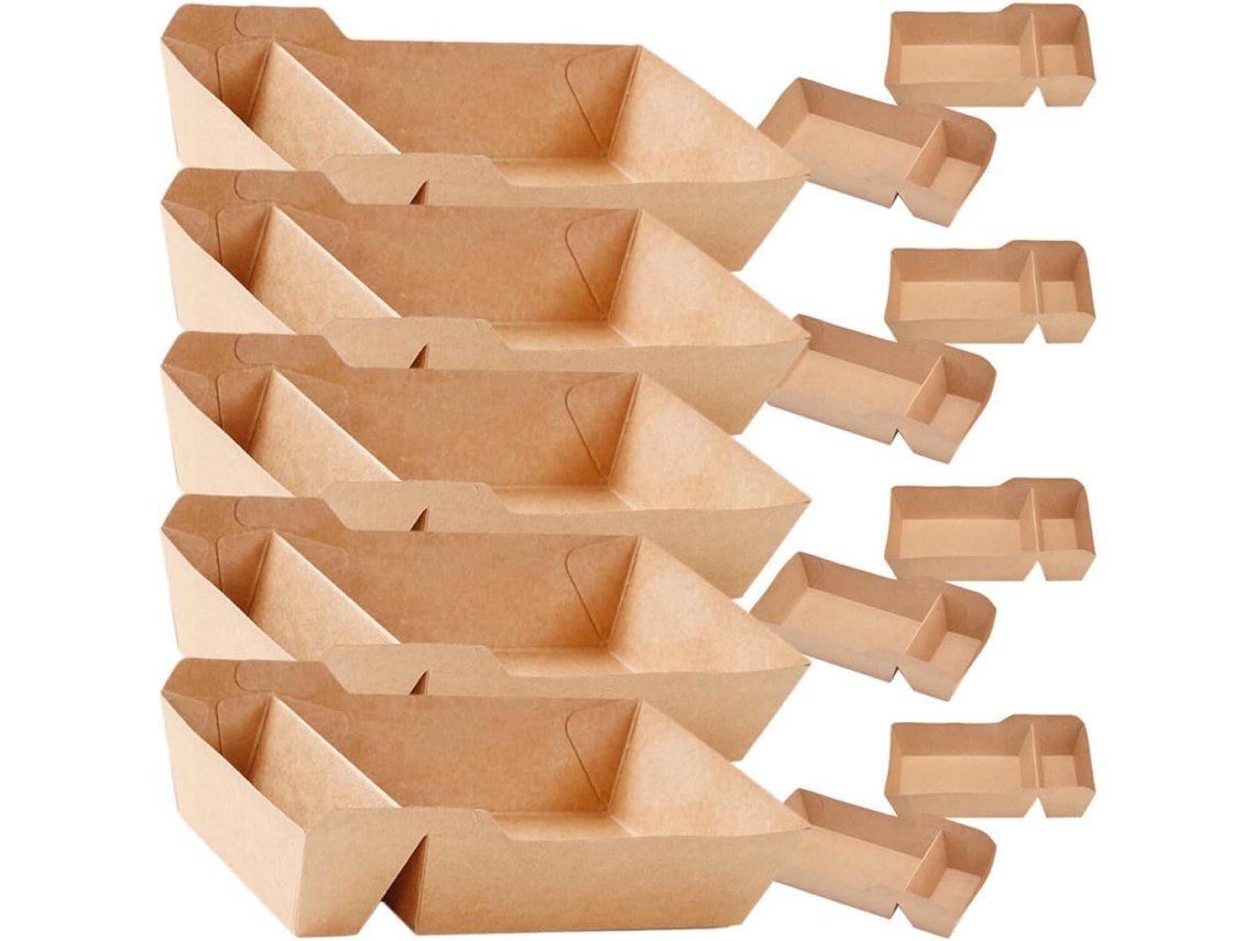 Caixas De Papel Kraft Abaodam, Capacidade De 440ml, Pacote Com 40 Unidades, Design Dobrável E Aberto Para Lanches
