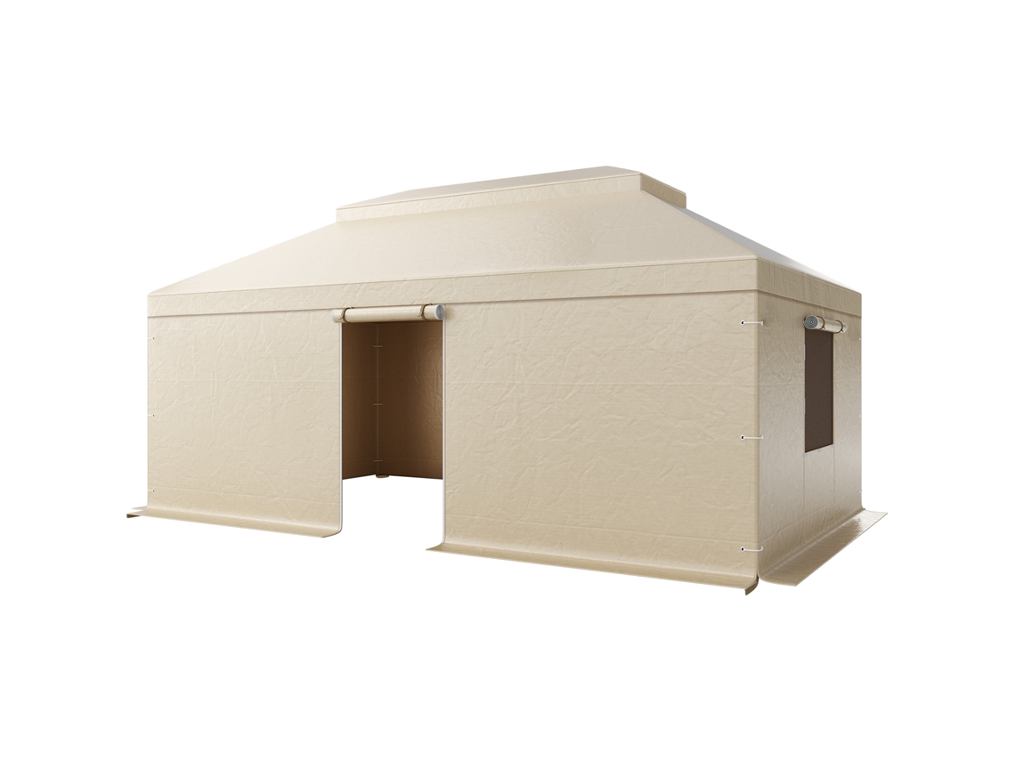 Capa para Gazebo de Inverno, com Laterais e Janelas Malha, Compatível Gazebos 2 Andares 3,66 X 6,10 M, Material Polietileno, Não Incluídos