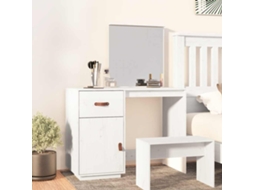 Vidaxl Toucador 95x50x134 Cm Madeira De Pinho Maciça Branco