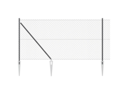 Conjunto 1 Poste De Cerca Vidaxl Cinzento Aço (25 X 1 M)