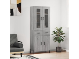Vidaxl Armário Alto 69,5x34x180 Cm Derivados De Madeira Sonoma Cinza