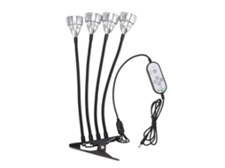 Luminária Led de Cultivo em Liga de Alumínio com 4 Cabeças CHABERLU