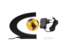 Globo Rotativo Magnético com Luz LED Dourado | S/MARCA