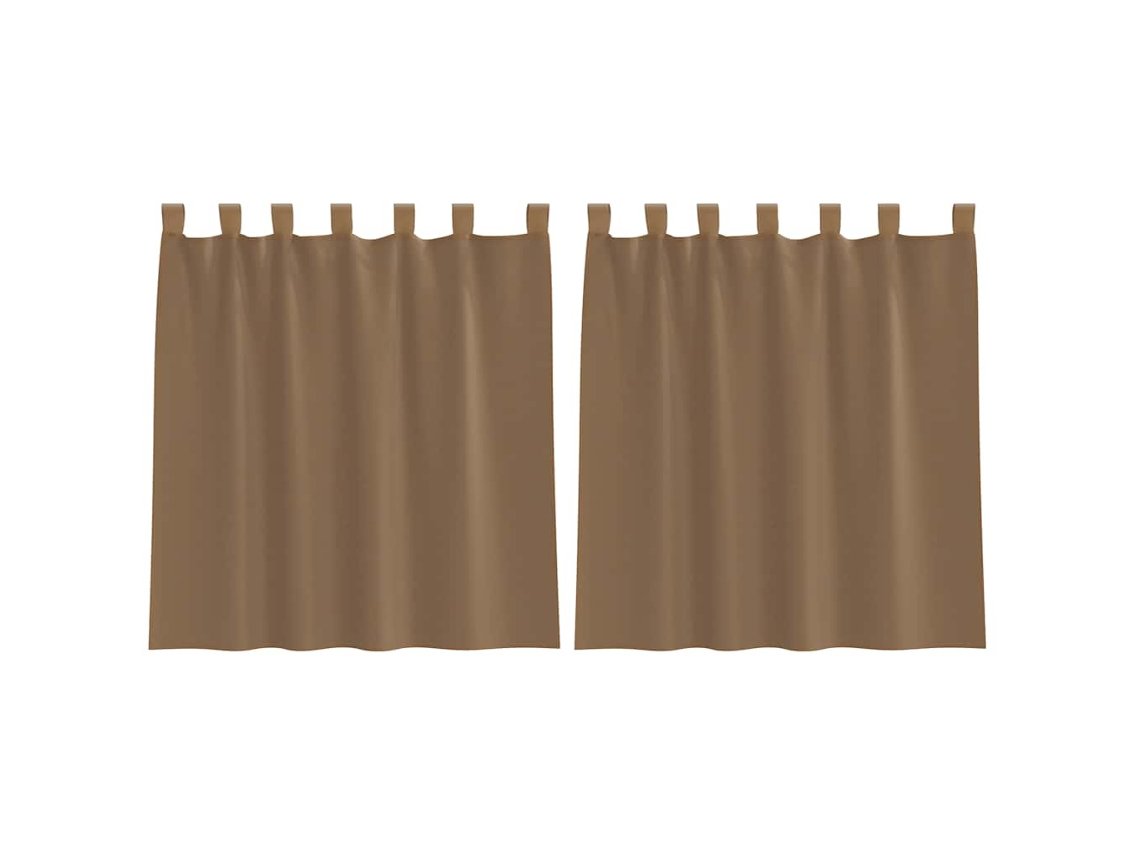 Cortinas de Voile com Laços 2 Pcs Castanho claro 140x140 Cm MAISON EXCLUSIVE