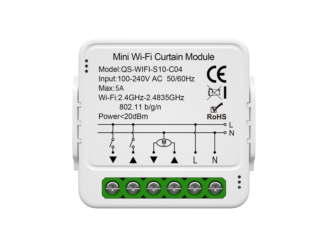 Módulo de Interruptor de Cortina Inteligente, Controle App, Timer, Voz, Compatível com TuyaSmart