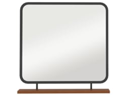 BGA STORE Espelho de Parede Retangular com Prateleira em Madeira, 55x55,5 cm, Ideal para Hall e Sala