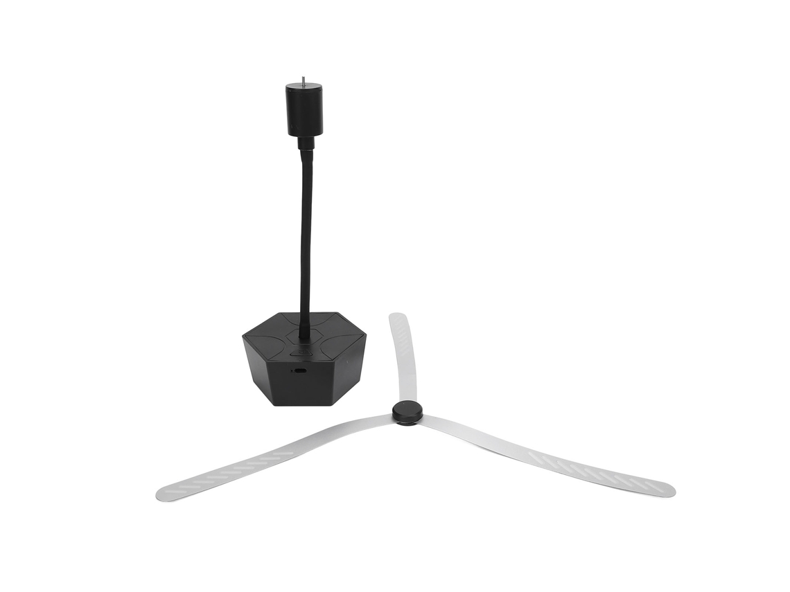 Ventilador de cozinha silencioso com 3 pás, alimentado por bateria, para uso externo, com dupla face refletora.
