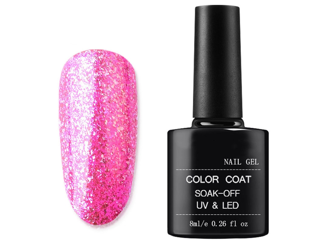 Esmalte De Unha Gel Uv/led Soak Off Brilho Glitter 8ml 11111 Para Manicure Elegante