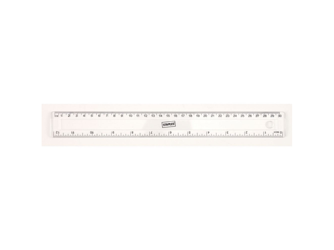 Régua de 30 cm/12 Polegadas em Plástico, Transparente