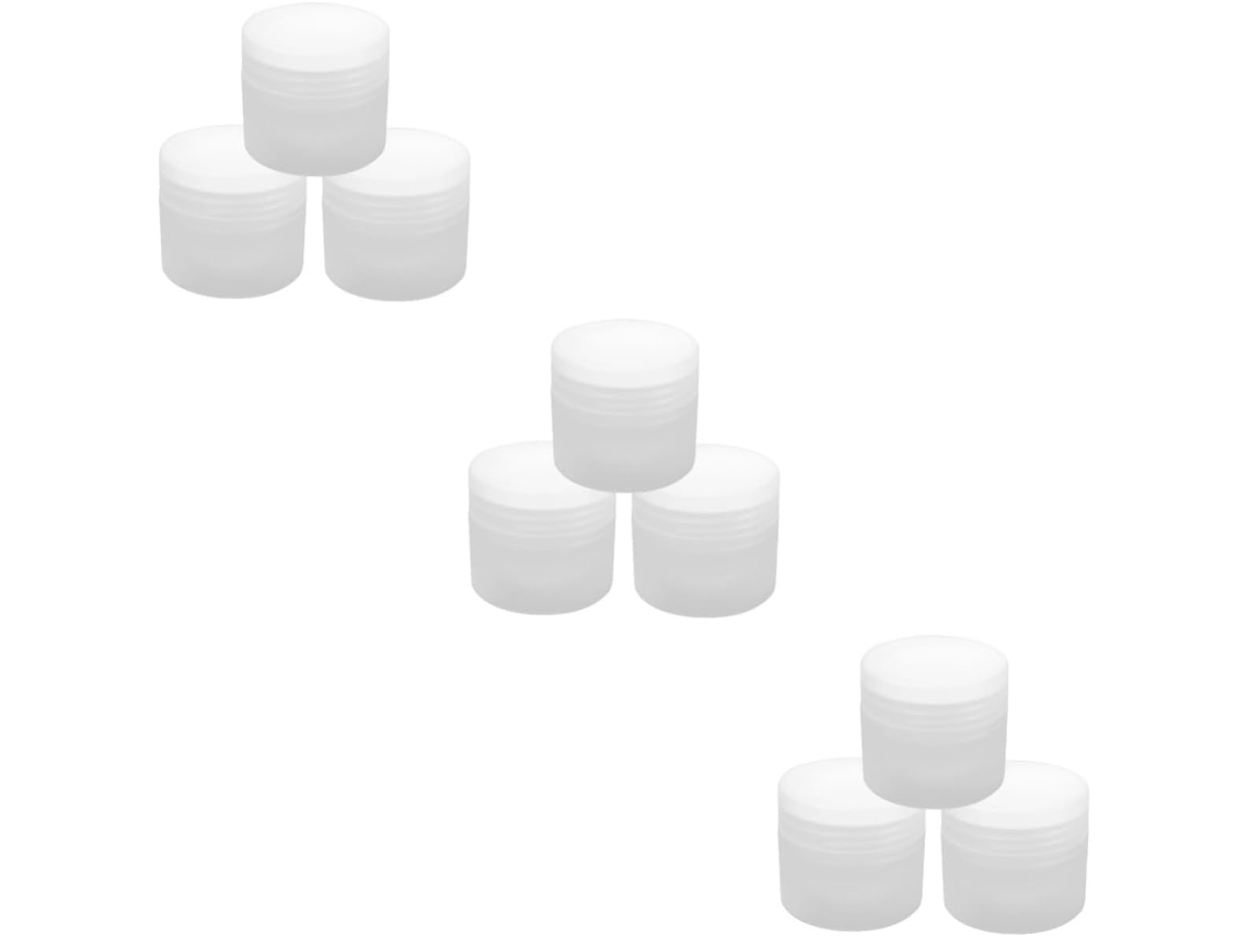 Conjunto De 9 Peças De Recipientes Cosméticos Transparentes De Dupla Face Para Viagem, Ideais Para Máscaras E Outros Produtos.