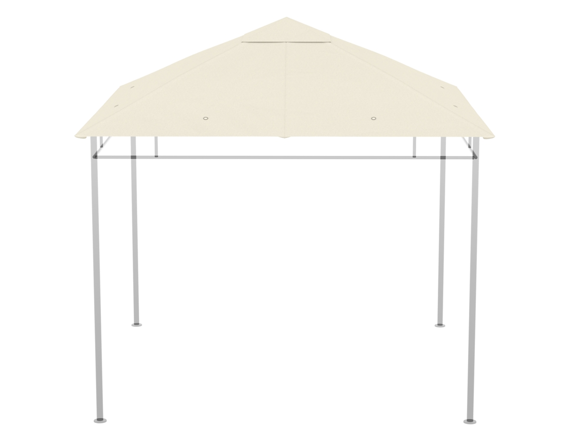 Lona Substituição Gazebo 3x3m Poliéster 180g/m², Tecido Telhado Creme
