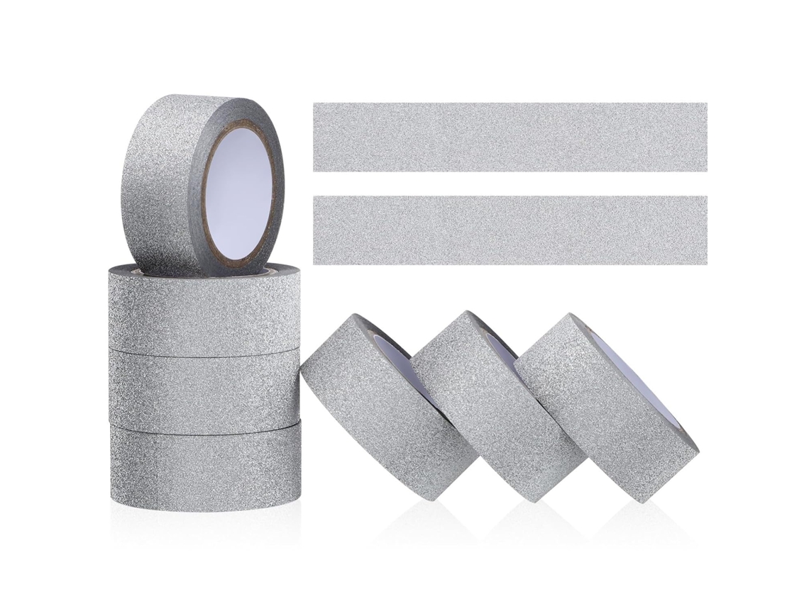 Jojofuny 20 Rolos de Fita Adesiva Decorativa com Glitter para Artesanato e Embrulho, Design Brilhante e Superfícies