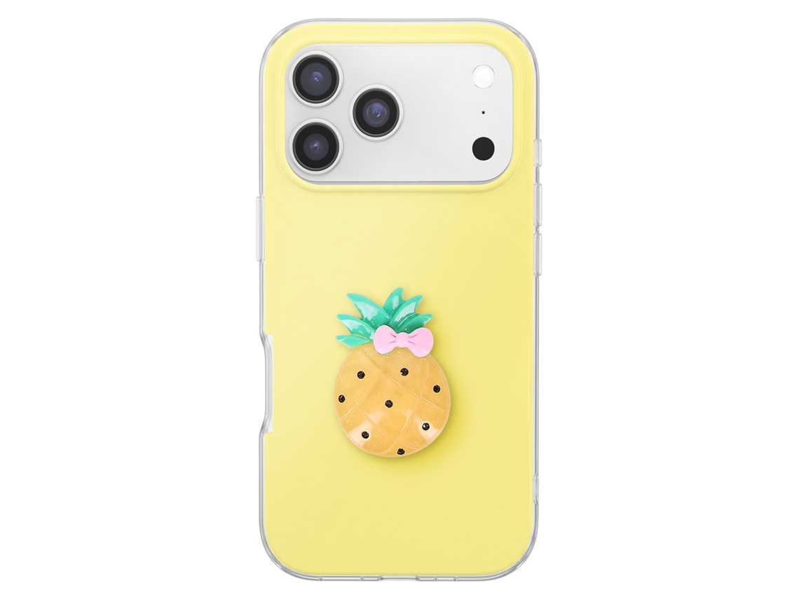 Capa Para Iphone 17 Pro Max Com Motivo Abacaxi Em Relevo 3d E Borda Elevada