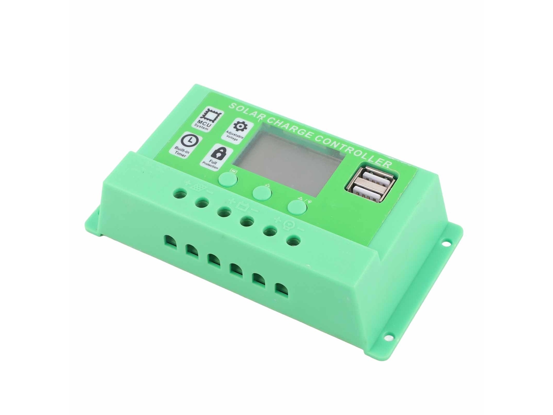 Regulador Solar Pwm 30a Com Proteções E Lcd Para Painéis Solares E Baterias Residenciais E Industriais