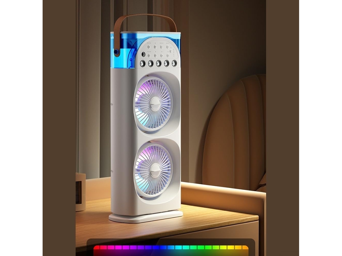 Ventilador De Carro Com 5 Portas Usb E Névoa – Resfriador 600ml 3 Configurações, Oscilação De 120°, Luzes Led De