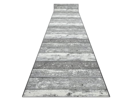 Alcatifa Do Corredor com Reforço de Borracha 80 cm Madeira, Borda Cinzento