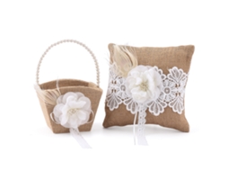 Laxiscreed Babá De Anéis De 20cm Com Cesta De Flores Para Casamentos E Cerimónias