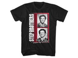 Rockinstone Step Brothers Black And White Photos Black T-shirt Size:xl