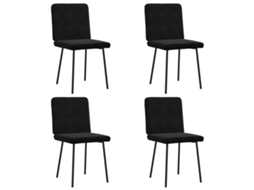 Vidaxl Cadeiras De Jantar 4 Pcs Veludo Preto