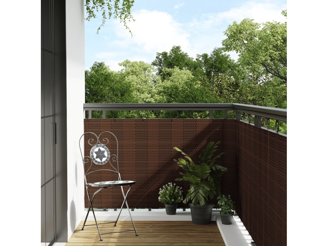 Vidaxl Tela De Varanda 1000x90 Cm Vime Pe Castanho E Preto