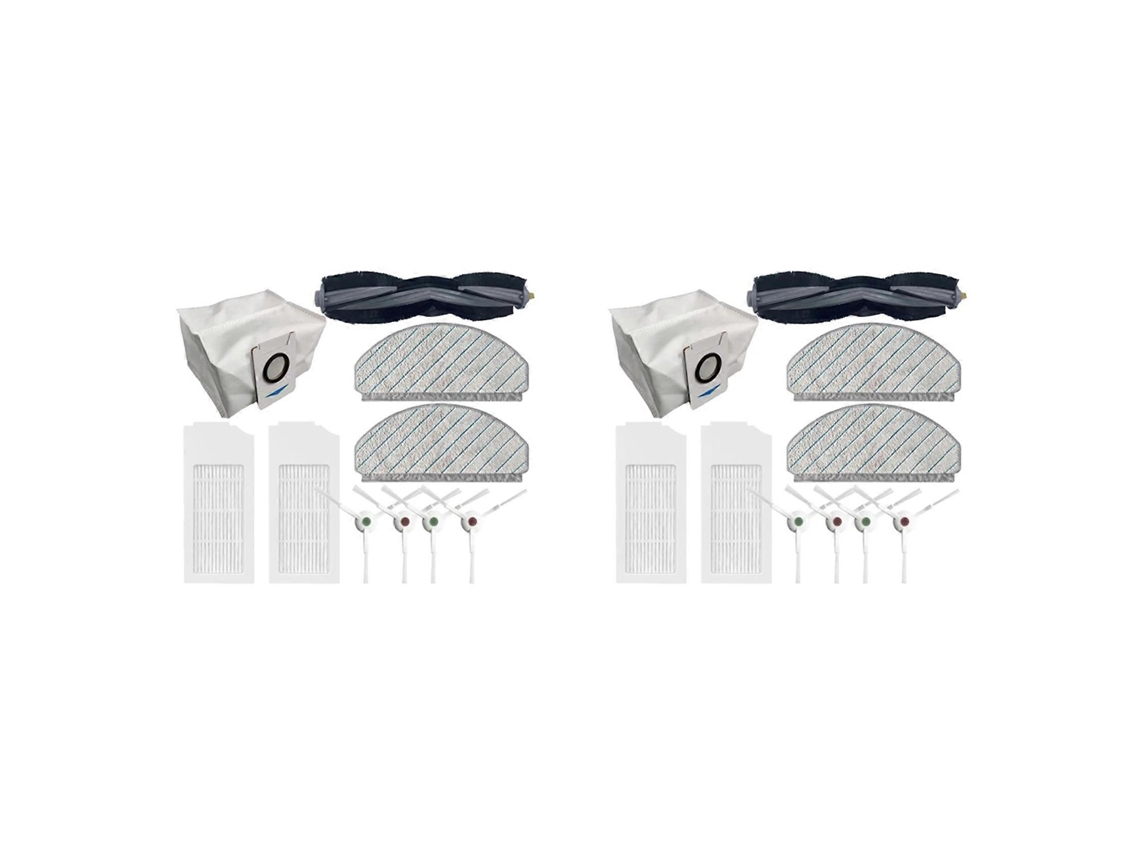 Conjunto De 2 Peças De Reposição Para Aspirador Robô Ecovacs Deebot T10/t10 Plus: Escova Lateral Principal, Saco De Pó, Filtro Hepa, Pano De Lim_ptg