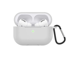 Capa protetora de silicone sólido para fones de ouvido AirPods Pro, com gancho GIECY (branca)