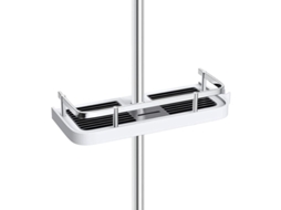 Prateleira De Duche Ajustável Para Barra 19mm-25mm - Organizador Retangular Sem Furos Para Champô E Sabão