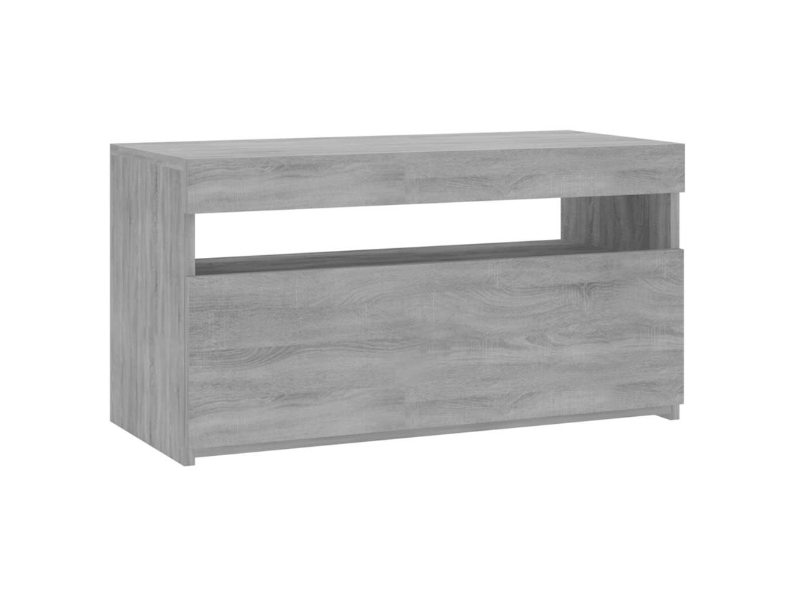 Vidaxl Móvel De Tv Com Luzes Led 75x35x40 Cm Cinzento Sonoma