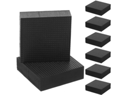 Conjunto De 8 Almofadas De Borracha Antiderrapantes De 50x50x20 Mm, Com Medidas Quadradas.