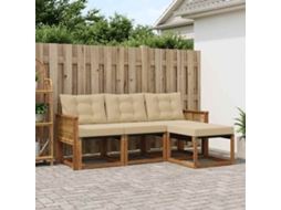 Vidaxl Conjunto De Sofás Para Exterior 4 Unid. Natural E Bege