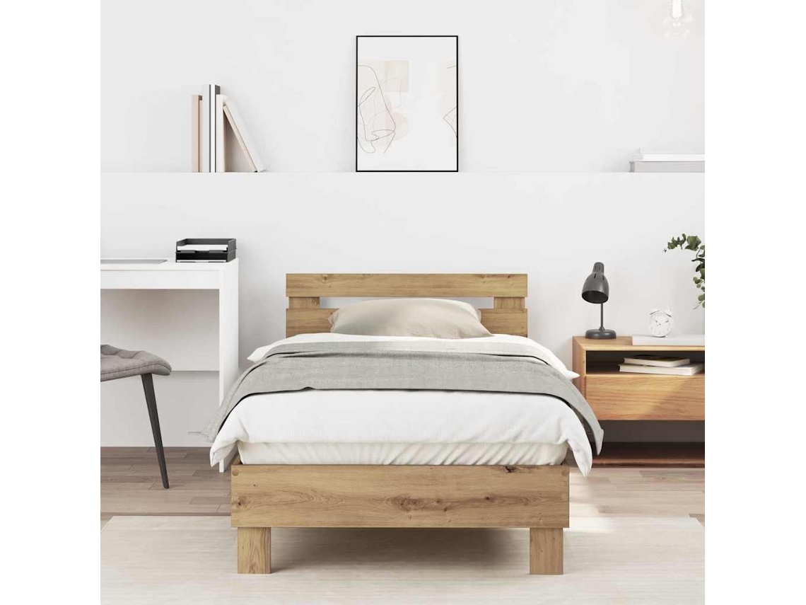 Vidaxl Estrutura Da Cama Carvalho Artesanal 203 X 95 X 70 Cm