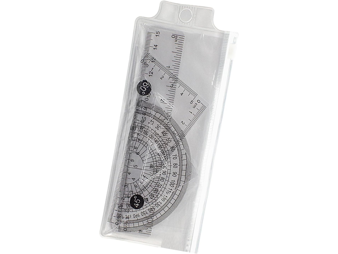 Conjunto de 4 réguas de transferência, ferramenta geométrica de 15 cm, triângulo para sala de aula