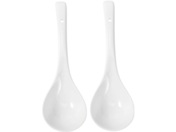 De Sopa De Porcelana Branca, Conjunto De 2 Peças, Grandes, Fundas, Com Cabos Longos, Gokoco